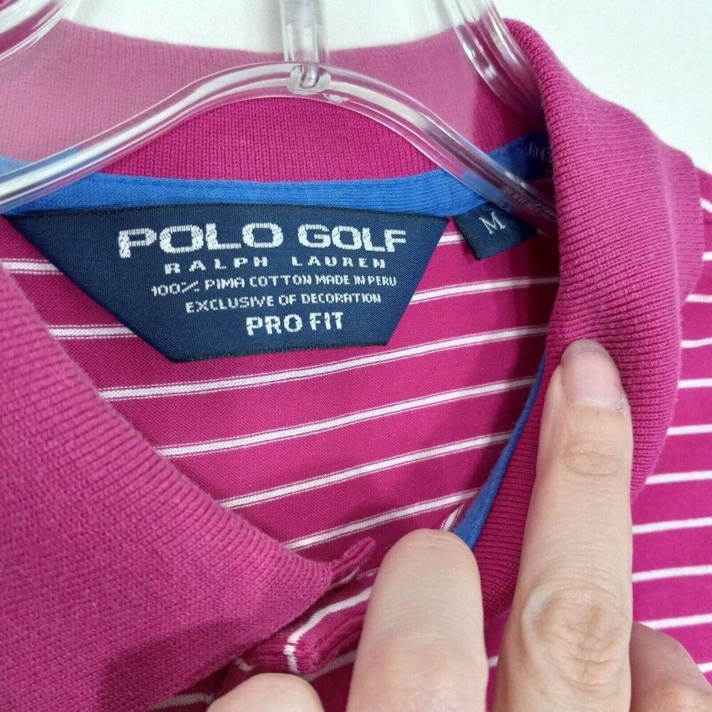 Polo Shirt Men's Medium Golf Ralph Lauren Summer Pima Cotton Pro Fit Pink - Picture 4 of 10